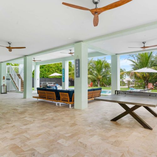 Shaded open-air paradise for play and relaxation. Grab the bikes for a morning ride, challenge friends to a ping pong match, or unwind on plush loungers beside the pool. The perfect blend of island leisure and modern comfort.