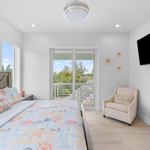 Create the ultimate relaxation spot with a perfectly made bed and an entertainment hub right in your bedroom