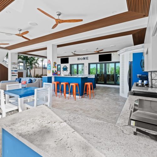 Can’t agree on what game to watch? Luckily, we have two smart tvs on the covered patio.