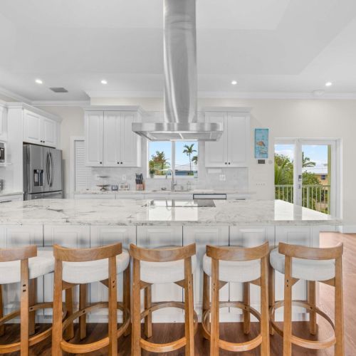 Island seating: pull up a stool beneath the coordinates that mark your spot in the keys.