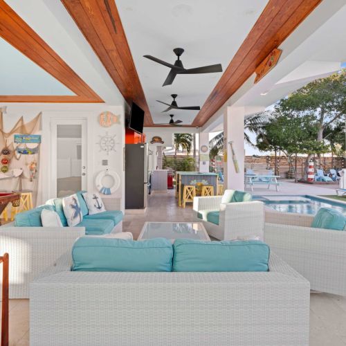 With comfy sofa surrounding the glistening water, it’s the perfect spot to soak up the sun or take a refreshing swim.