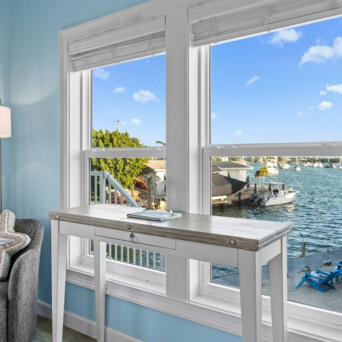 Breathtaking water views await! Perfect spot for coffee by the bay or a good book.