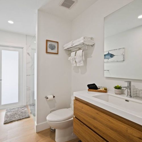 Wash your troubles away in the lovely 3-piece bathroom.