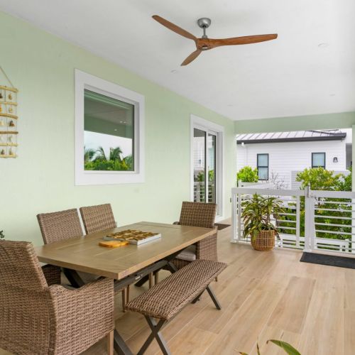 Enjoy al fresco dining on the deck with beautiful views and a refreshing breeze.