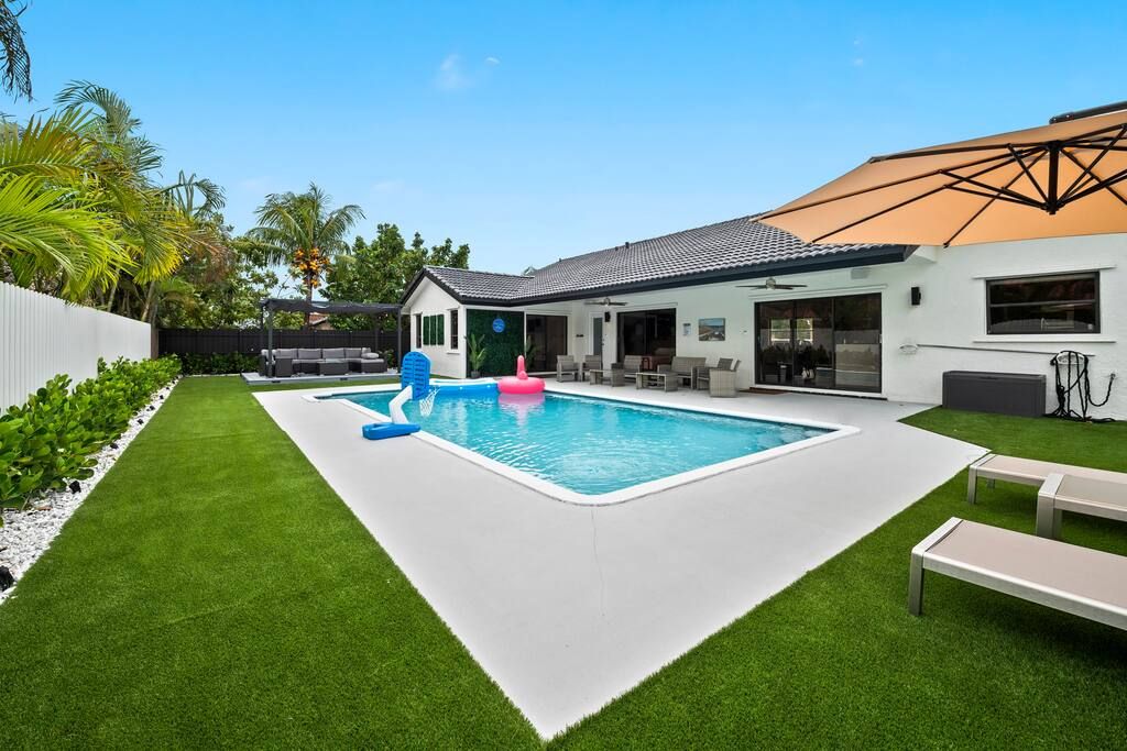The fully fenced backyard is perfect for outdoor relaxation and activities.