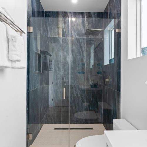 Elevate your bathroom experience with this beautifully appointed space