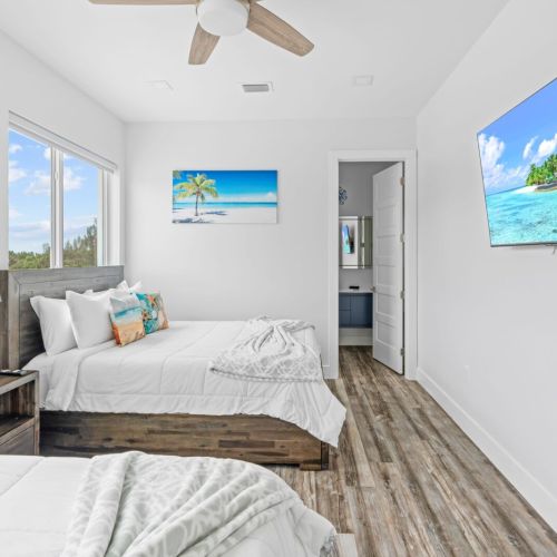 Feel like royalty while sleeping on the king-size bed. Both king bedrooms boast direct access to the deck!