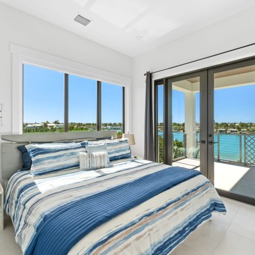 Unwind in style in a luxurious and modern bedroom.