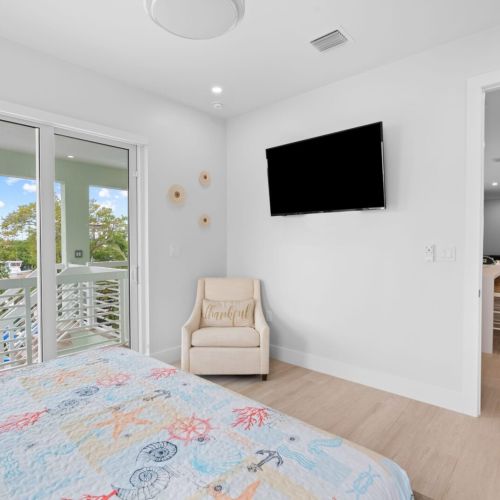 Unwind by watching your favorite show from the comfy king bed.