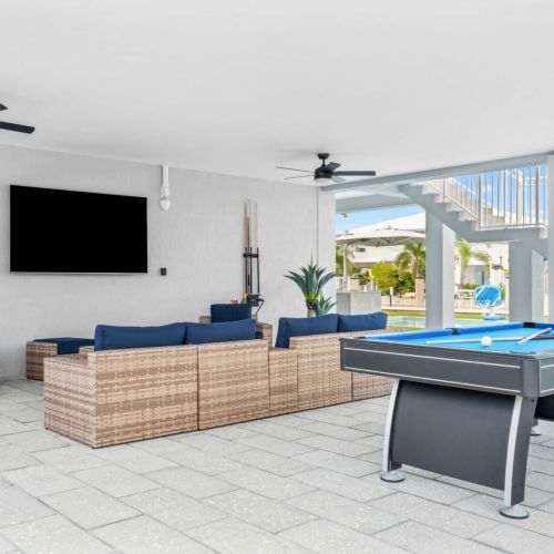 Play a round of pool while the crew watches the game on the outdoor tv, nobody misses the fun.