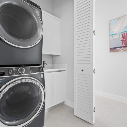 Full laundry corner to take care of all those clothing needs.