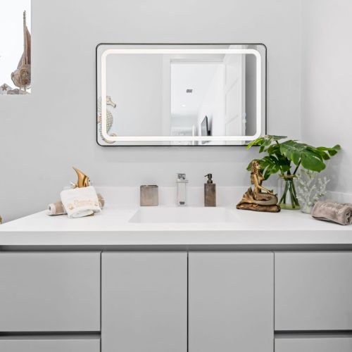 Feel like a movie star while getting ready in front of the lighted mirror.