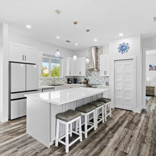 Coffee lovers rejoice! We've got two coffee makers in the kitchen corner.