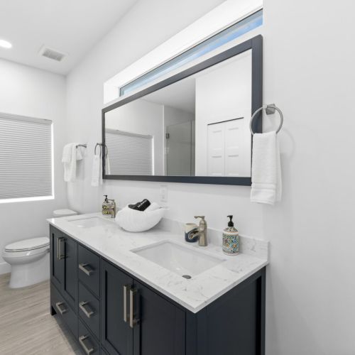 Experience pure relaxation in our elegant and tranquil bathroom.