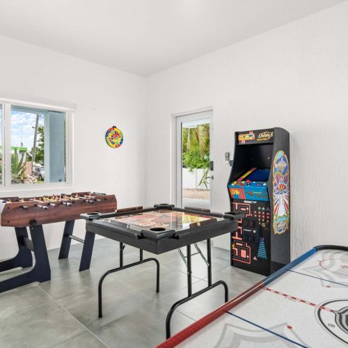 Arcade energy meets island relaxation. Challenge your crew to foosball, air hockey, or a retro arcade throwdown just steps from the pool. This space brings pure fun and friendly competition to your stay!