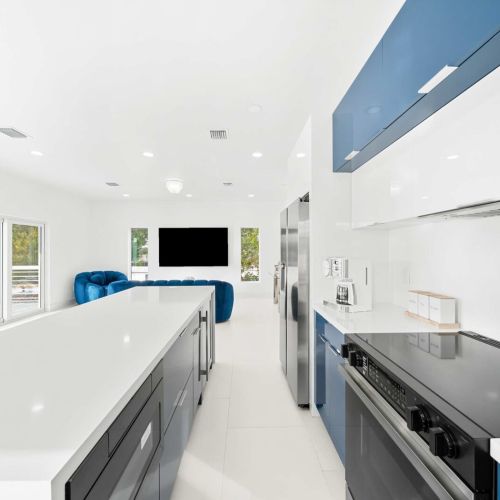 Enjoy bright, airy spaces with modern flair and vibrant accents for delightful dining!