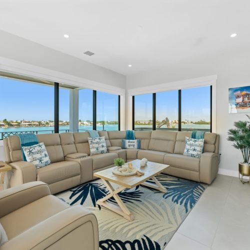 Sink into leather sofas, enjoy the warmth of the natural sunlight bursting through large picture windows, and make lasting memories with your loved ones.