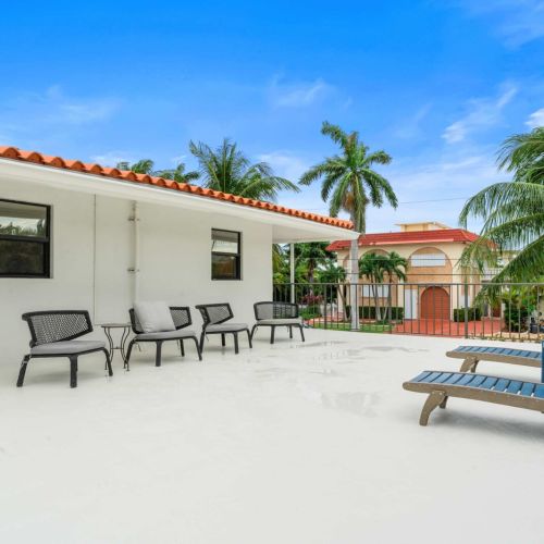 Sun-soaked terrace with loungers and seating. Perfect for morning coffee or tanning in total privacy.