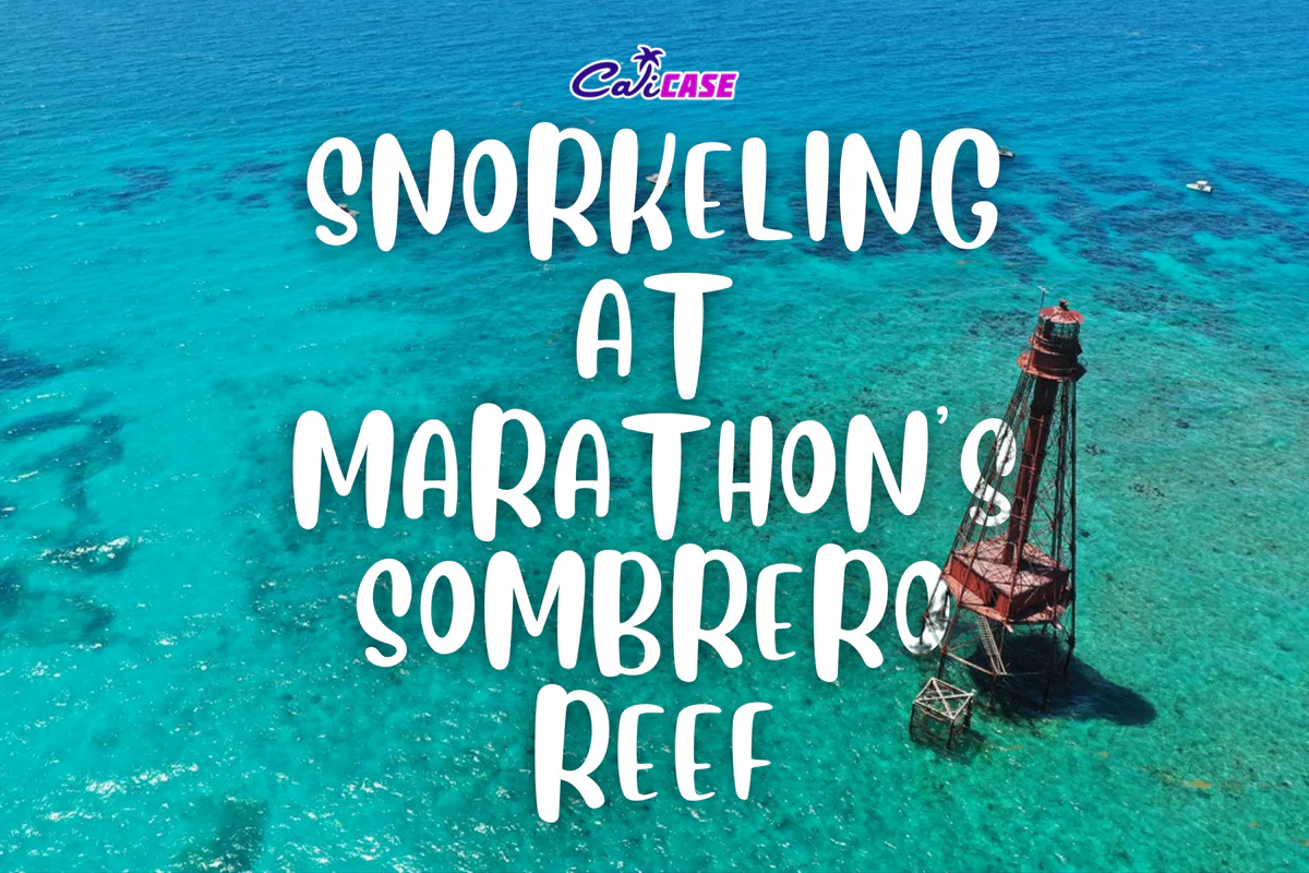 Aerial view of the vibrant Sombrero Reef, a top snorkeling and diving destination in Marathon, Florida, surrounded by the crystal-clear waters of the Florida Keys.